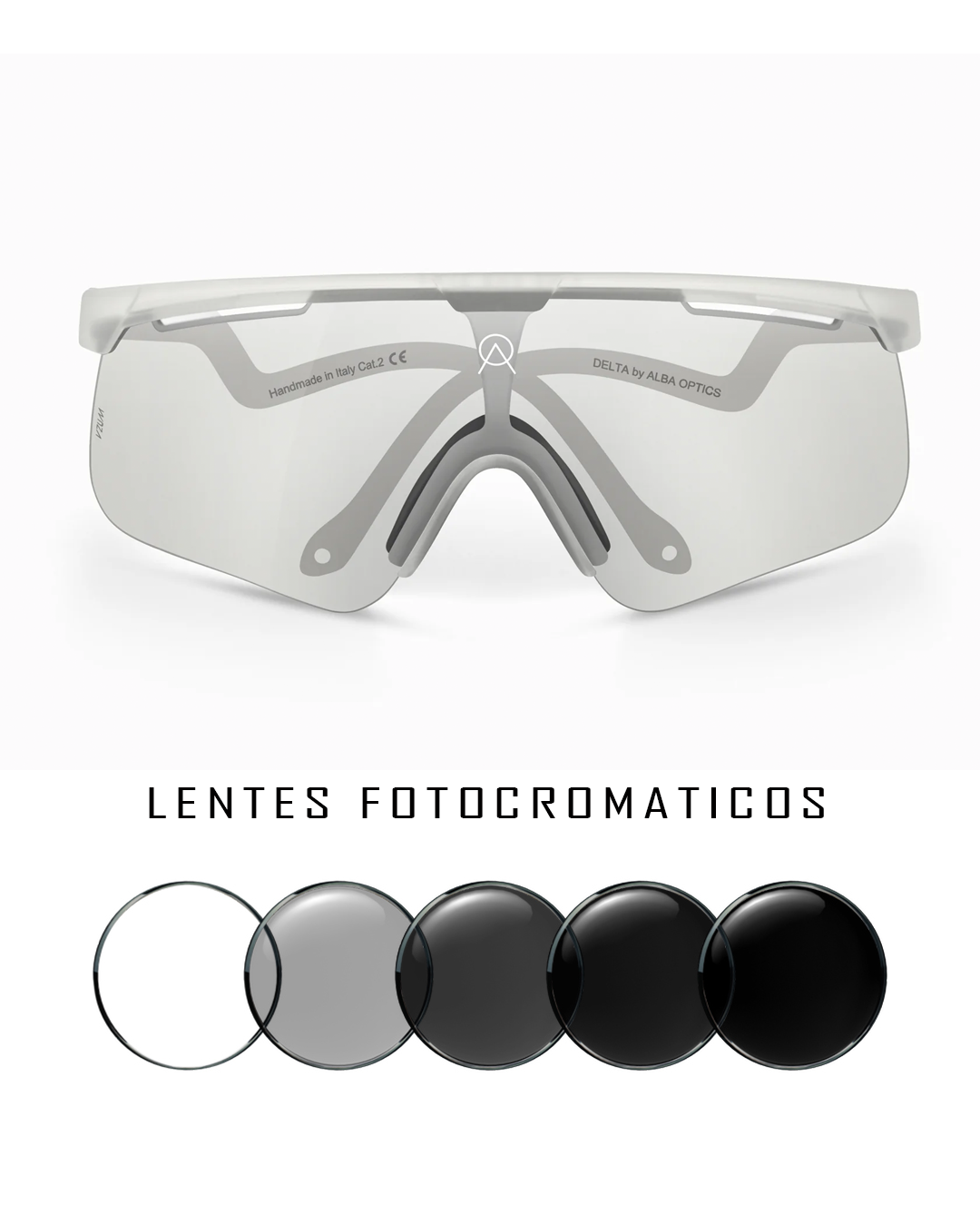 Gafas DELTA blancas transparente Fotocromaticas Uv400
