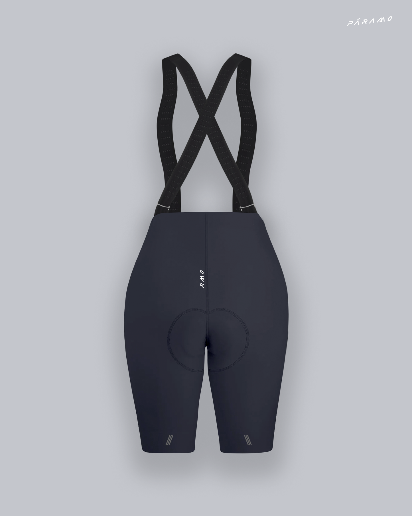 Pantaloneta Mujer QR bib short gris cobalto ciclismo 2.0