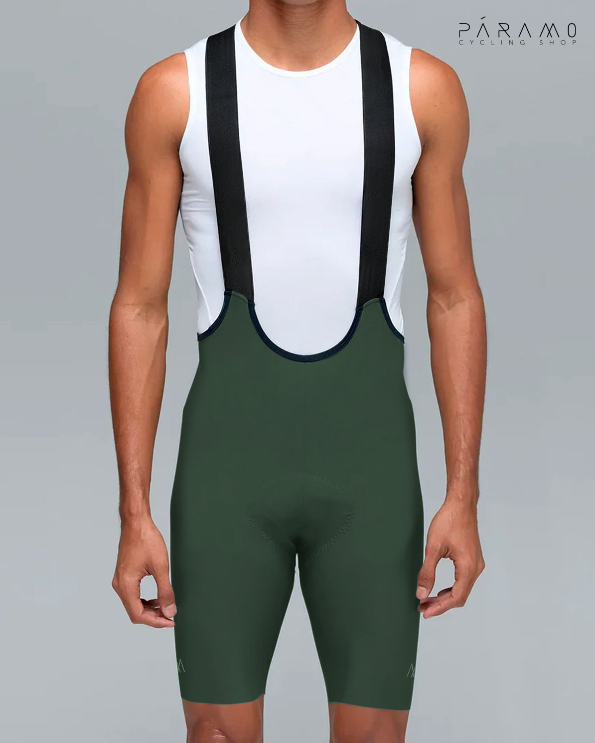 Pantaloneta bib short ZERO 1.0 verde ciclismo hombre 9 horas sin costuras