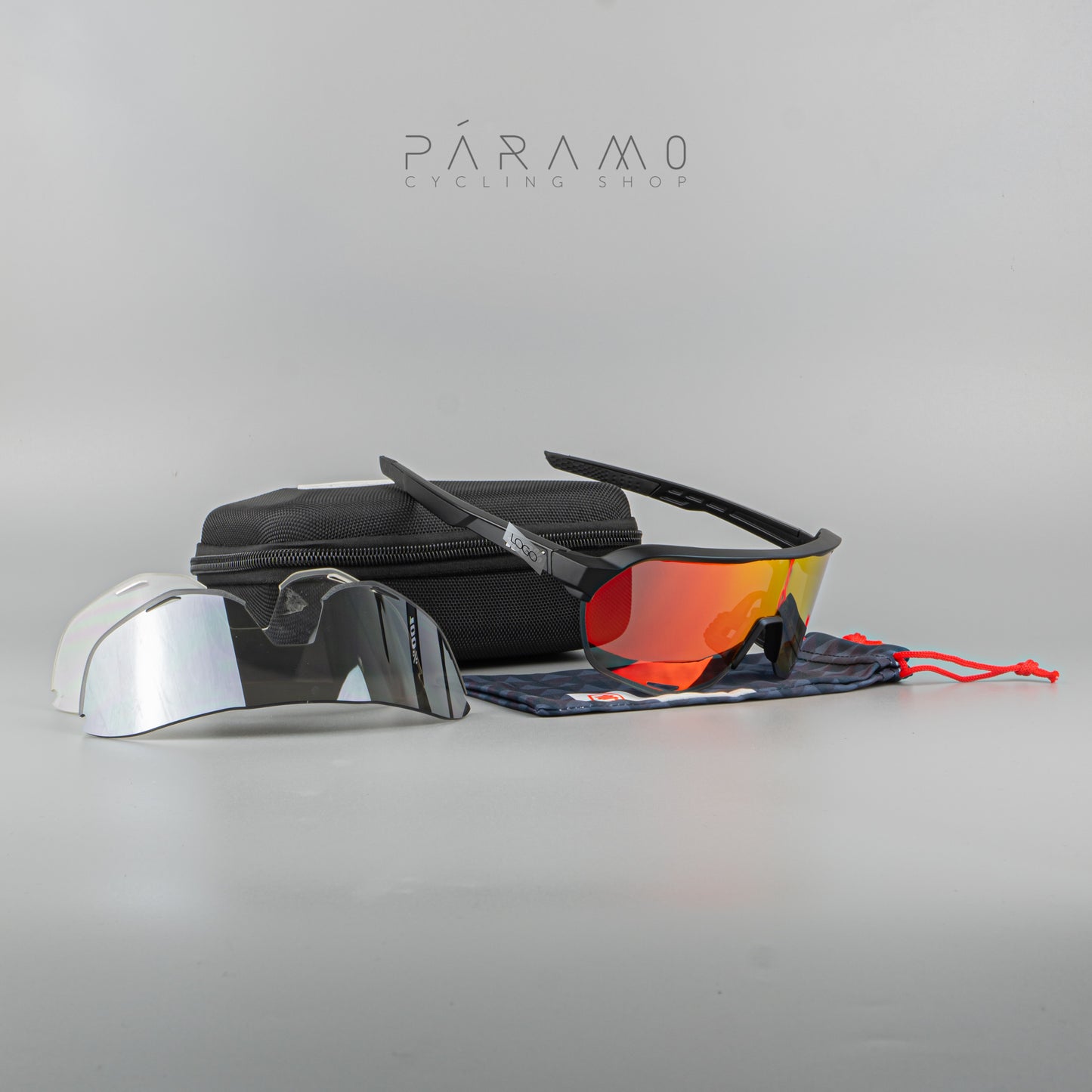 Gafas 100 P S2 negro 3 lentes Uv400
