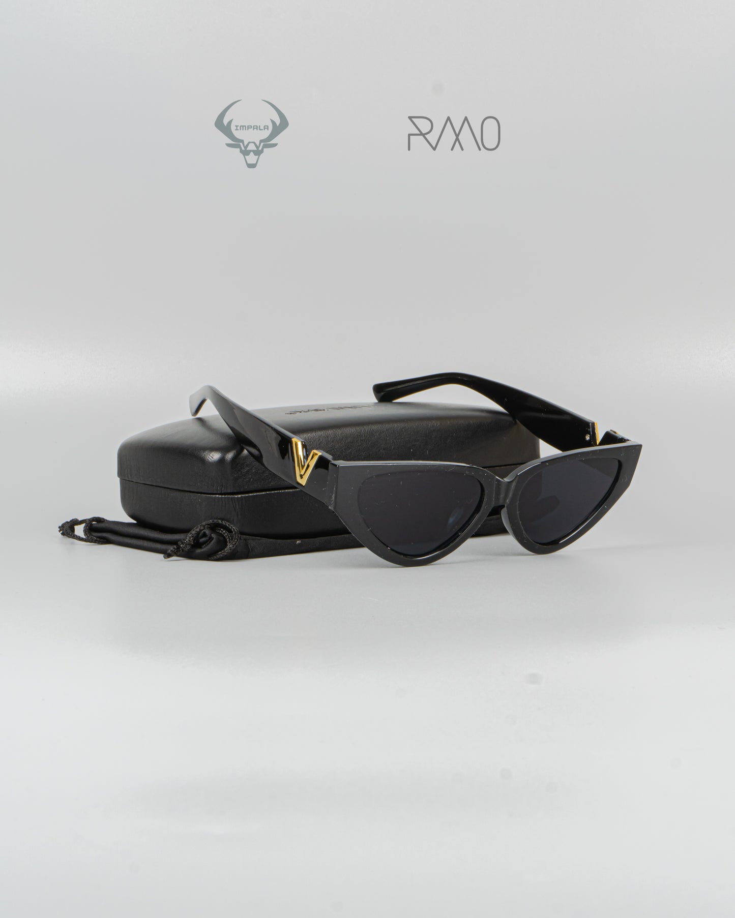 GAFAS SOL NEGRAS V DORADO Uv400