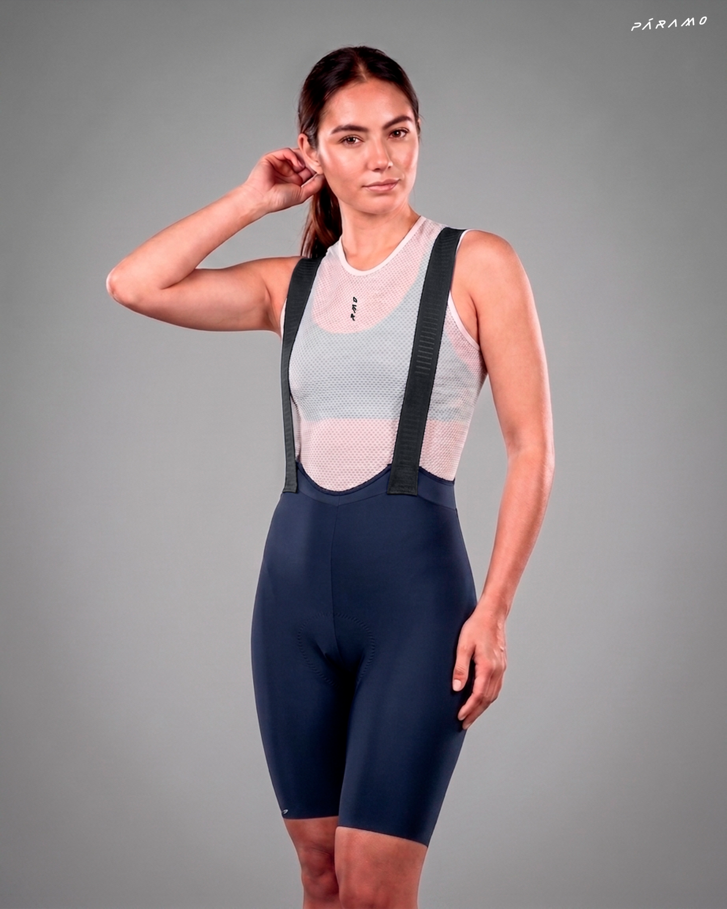 Pantaloneta Mujer QR bib short  3.0 AZUL NAVY  ciclismo 6-8 horas