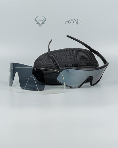 Gafas sutro negro plata 3 lentes Uv400
