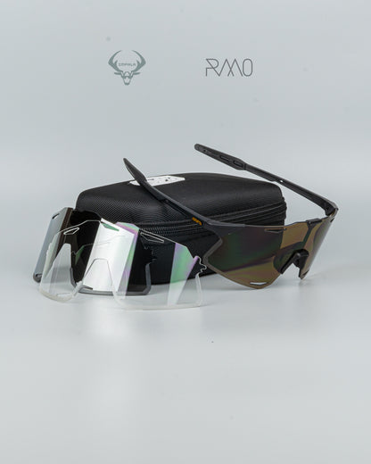 Gafas Hypercraft negro dorado  3 lentes Uv400