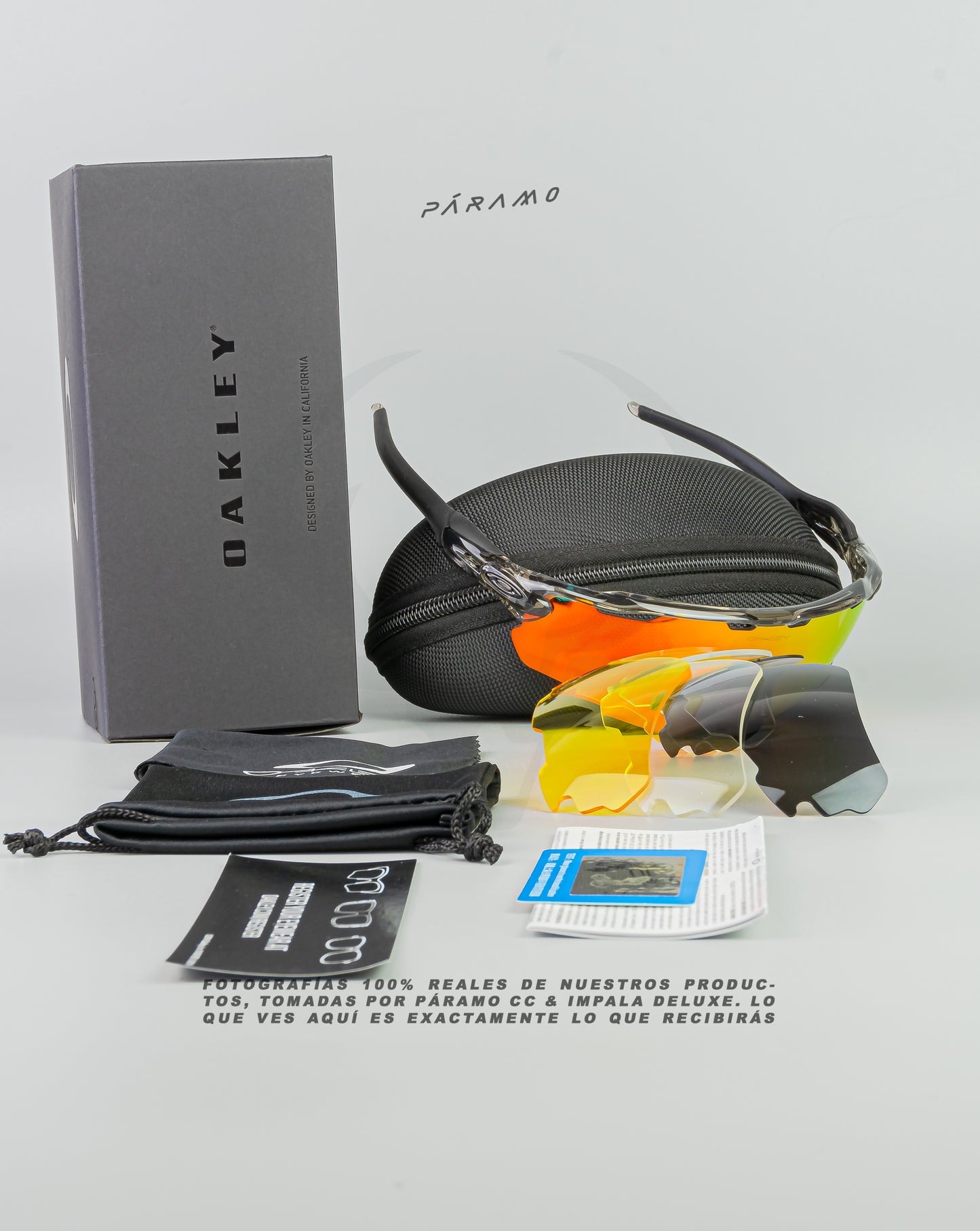 gafas Radar EV  NEGRO TRANSP ROJO 4 lentes Uv400