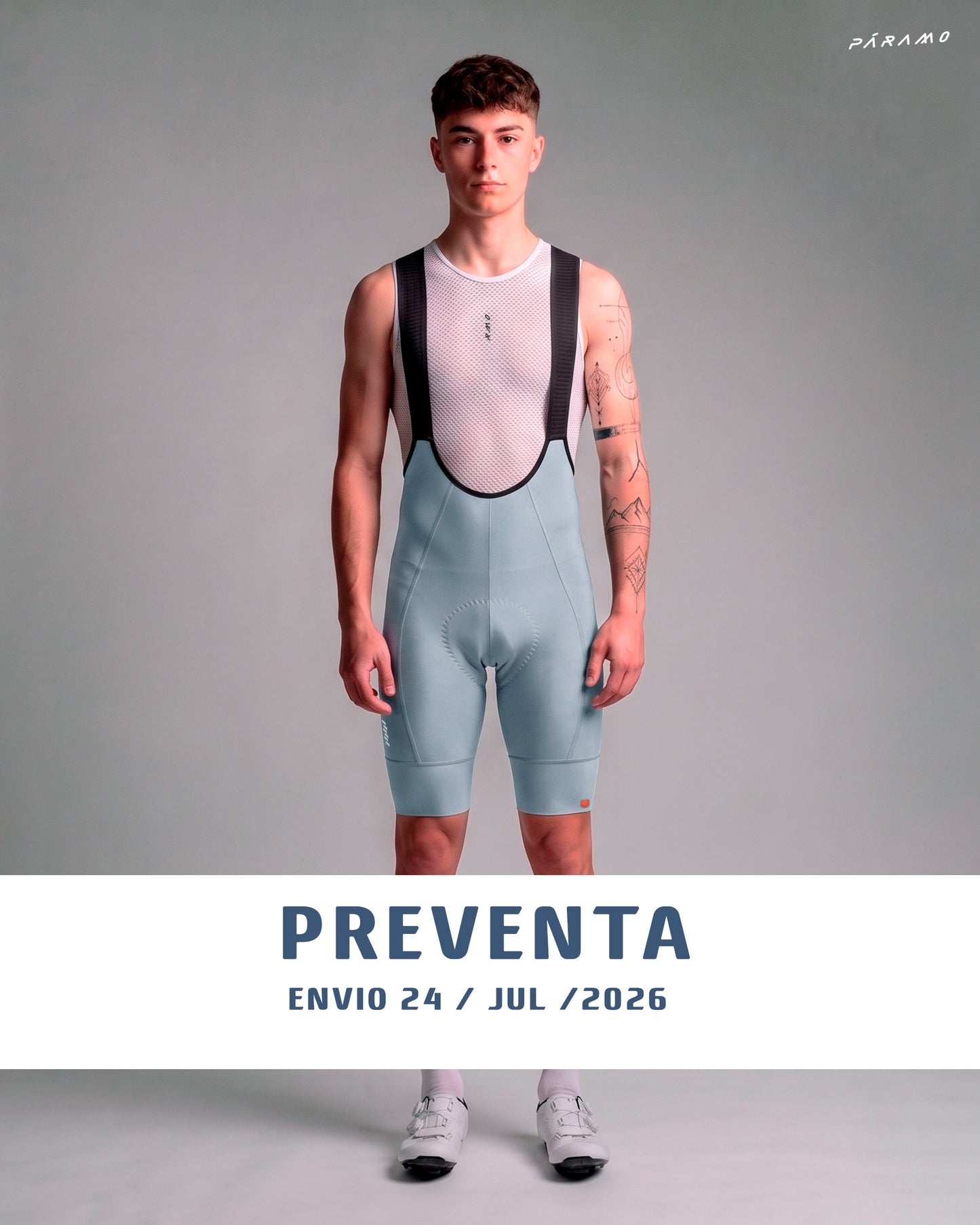 Pantaloneta bib EPIC PRO 2.0 gris niebla ciclismo hombre 9+ horas