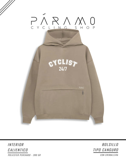 HOODIE / BUZO OVERSIZE BEIGE CYCLIST 24/7 UNISEX