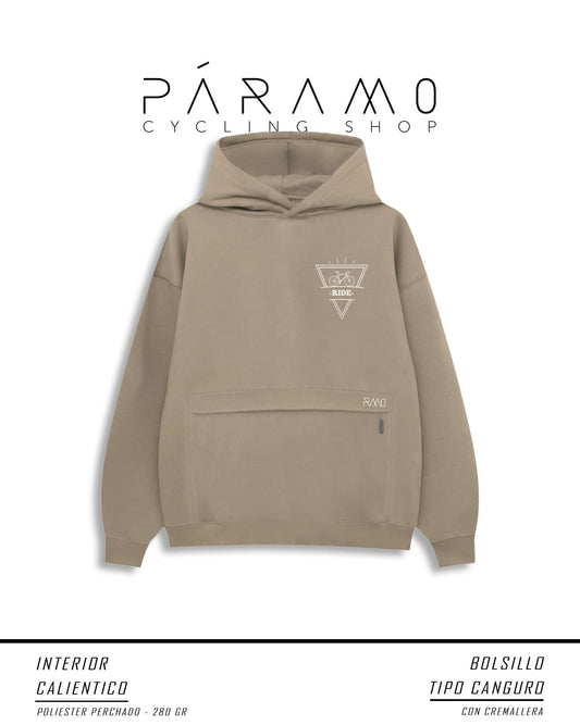 HOODIE / BUZO OVERSIZE BEIGE RIDE 24/7 UNISEX