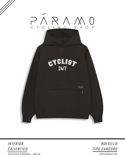 HOODIE / BUZO OVERSIZE NEGRO CYCLIST 24/7 UNISEX