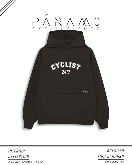 HOODIE / BUZO OVERSIZE NEGRO CYCLIST 24/7 UNISEX