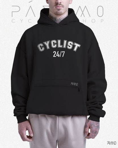 HOODIE / BUZO OVERSIZE NEGRO CYCLIST 24/7 UNISEX