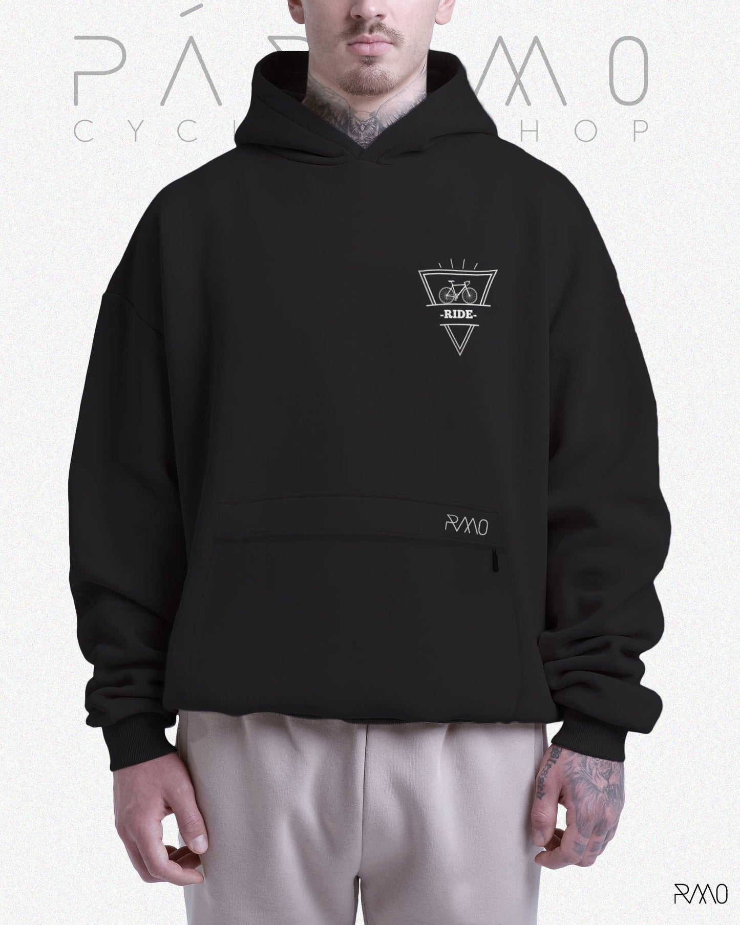 HOOODIE / BUZO OVERSIZE NEGRO RIDE UNISEX