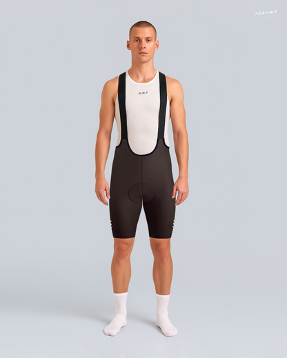 Pantaloneta bib short ZERO 2.0 MARRON ciclismo hombre 9 horas sin costuras