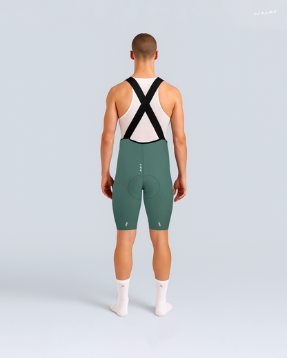 Pantaloneta bib short ZERO 2.0 VERDE ARAUCO ciclismo hombre 9 horas sin costuras