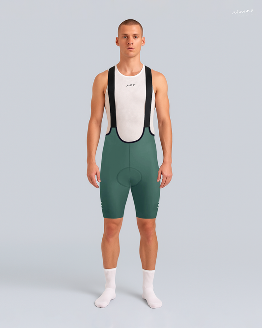 Pantaloneta bib short ZERO 2.0 VERDE ARAUCO ciclismo hombre 9 horas sin costuras