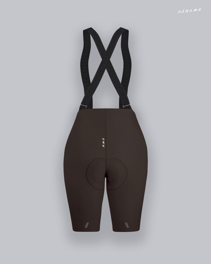 Pantaloneta Mujer QR bib short marron ciclismo 2.0
