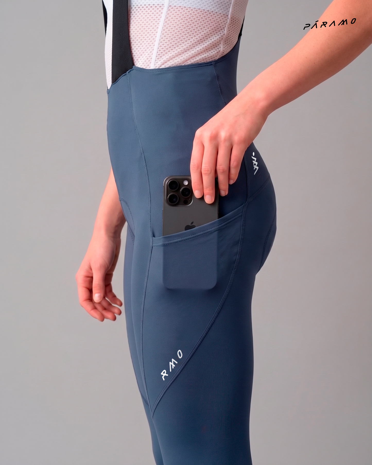 Pantalon bib EPIC CARGO 2.0  GRIS COBALTO ciclismo mujer 8 horas