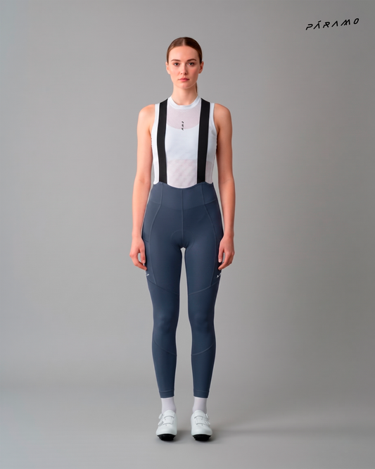 Pantalon bib EPIC CARGO GRIS COBALTO ciclismo mujer 8 horas