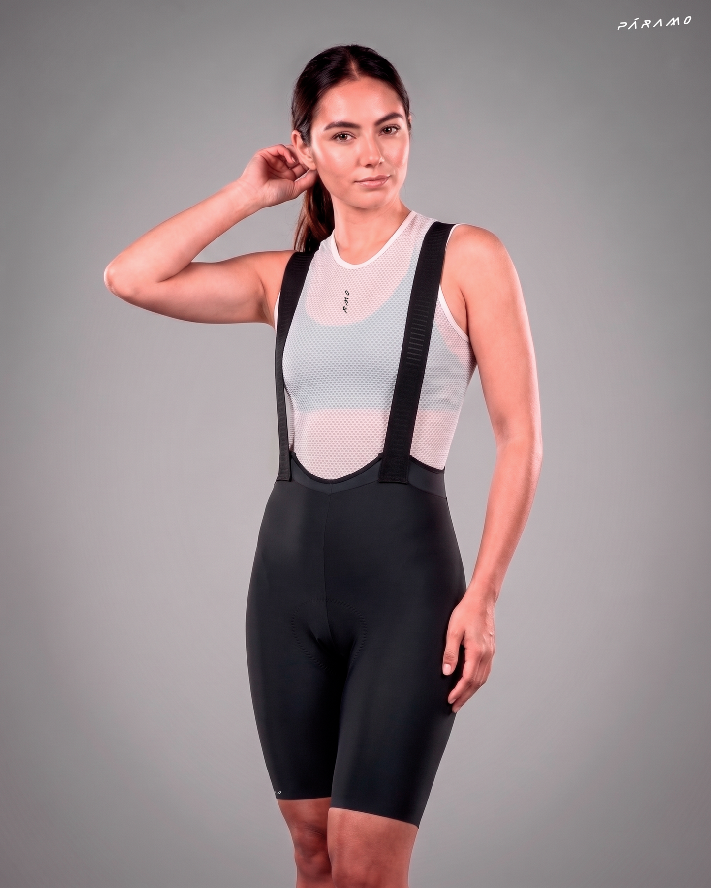 Pantaloneta Mujer QR bib short  3.0 NEGRO  ciclismo 6-8 horas