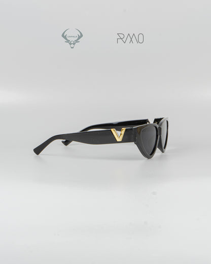 GAFAS SOL NEGRAS V DORADO Uv400