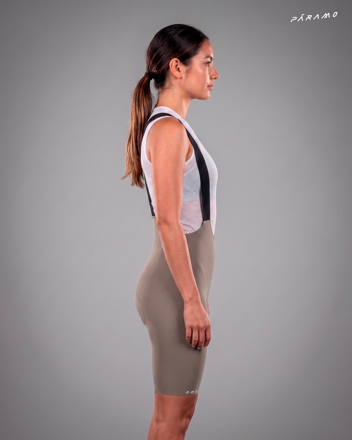 Pantaloneta Mujer QR bib short TAUPE ciclismo 2.0