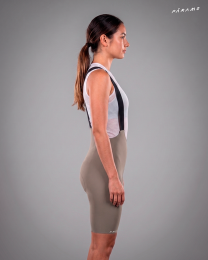 Pantaloneta Mujer QR bib short TAUPE ciclismo 2.0