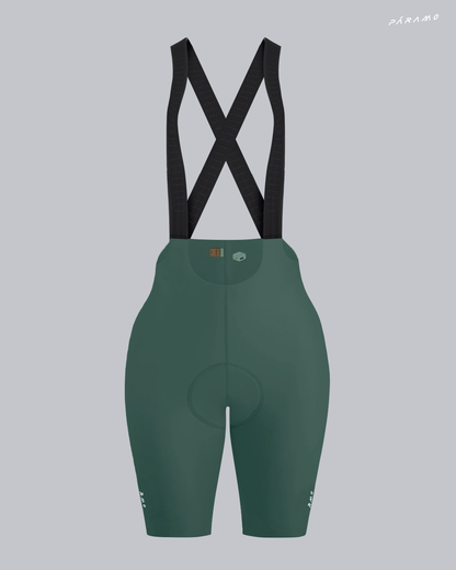 Pantaloneta Mujer QR bib verde negro ciclismo 2.0