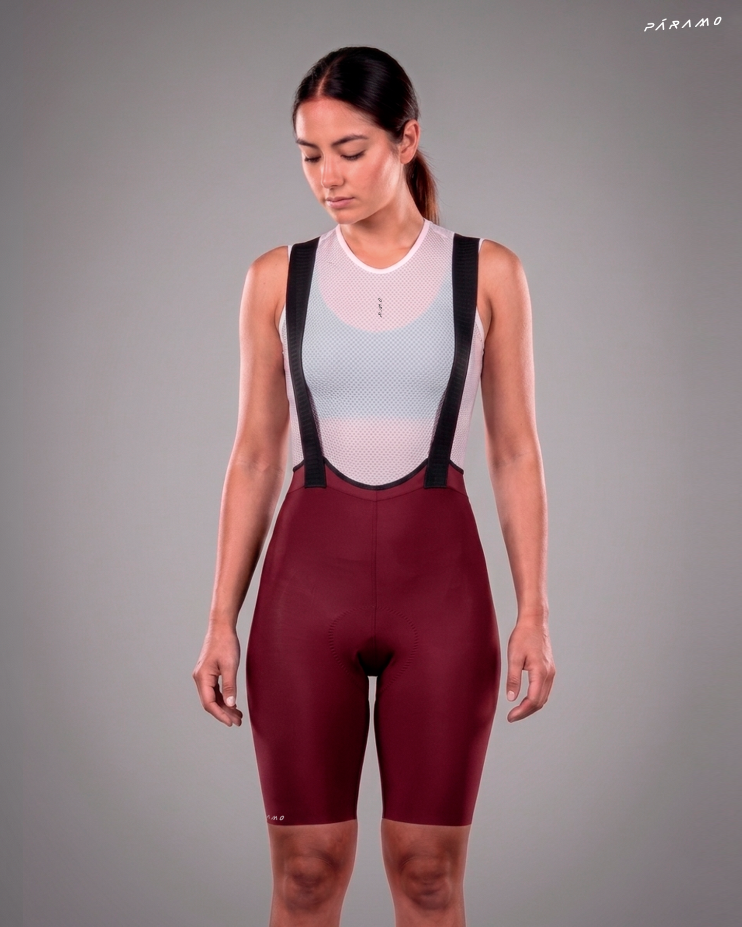 Pantaloneta Mujer QR bib short  3.0 VINO  ciclismo 6-8 horas