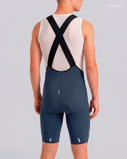 Pantaloneta bib short ZERO 2.0 GRIS COBALTO ciclismo hombre 8 horas sin costuras