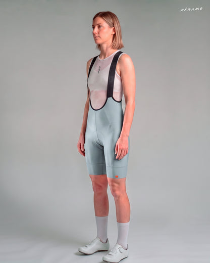 Pantaloneta bib EPIC PRO 2.0 Mujer gris niebla ciclismo 9+ horas