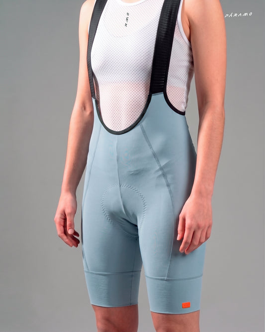 Pantaloneta bib EPIC PRO 2.0 Mujer gris niebla ciclismo 9+ horas