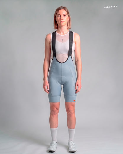 Pantaloneta bib EPIC PRO 2.0 Mujer gris niebla ciclismo 9+ horas