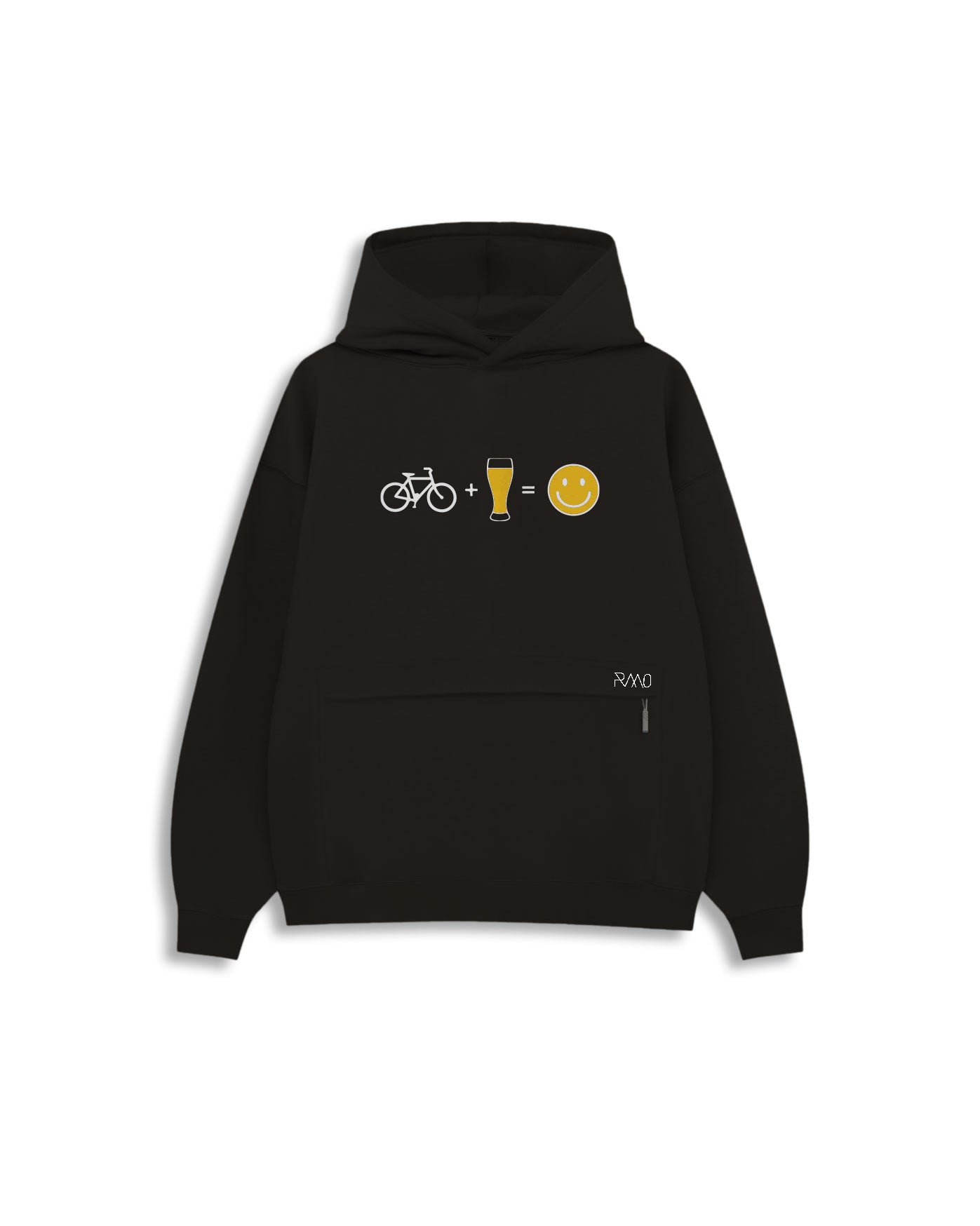 HOODIE / BUZO OVERSIZE NEGRO BEER UNISEX