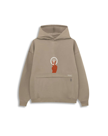 HOODIE / BUZO OVERSIZE BEIGE PEACE UNISEX