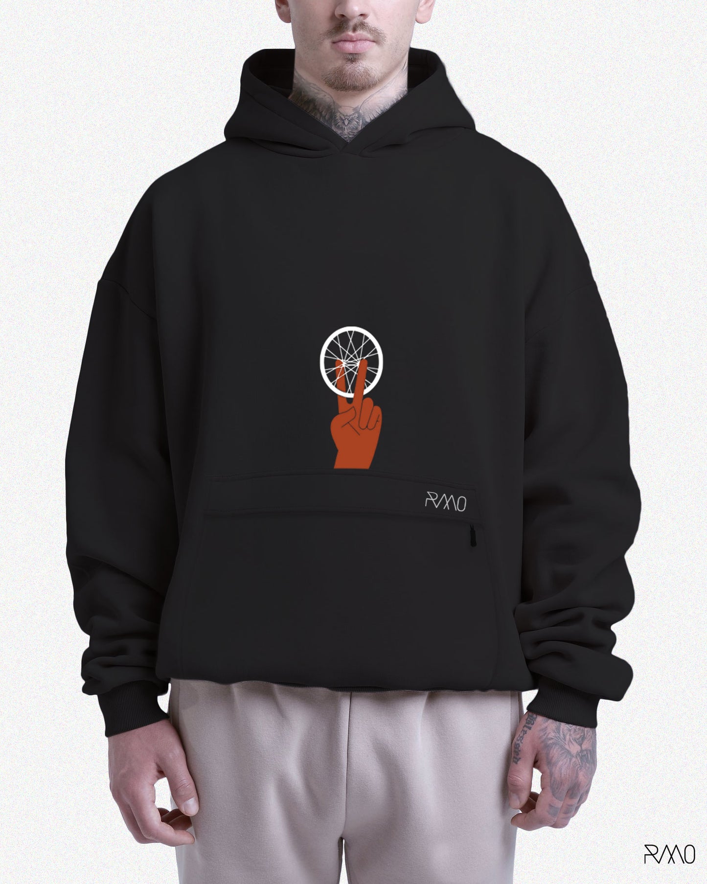 HOODIE / BUZO OVERSIZE NEGRO PEACE UNISEX