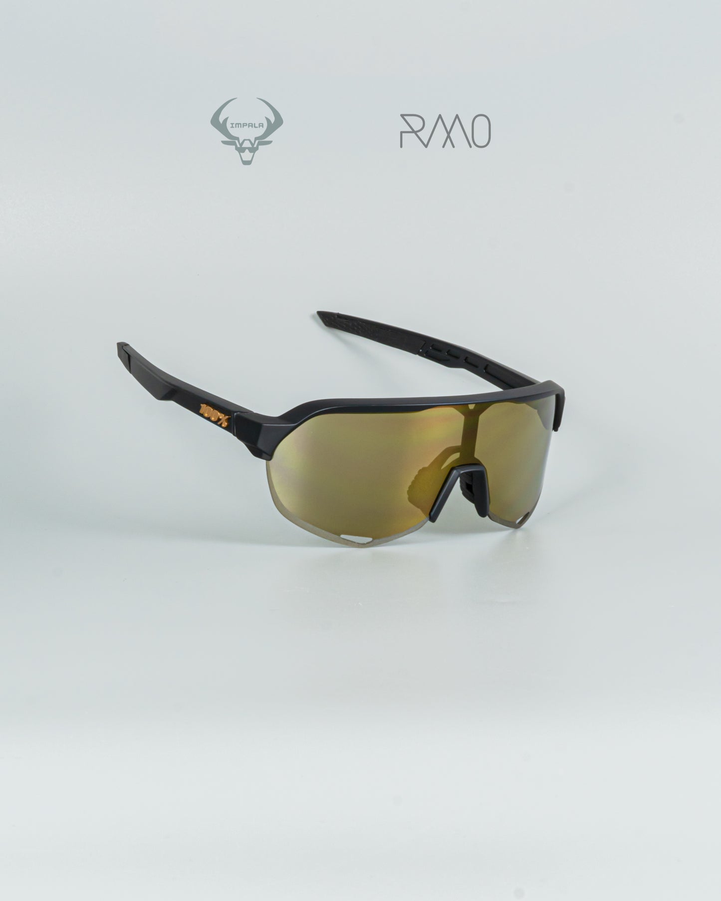 Gafas 100 P S2 AAA negro dorado 3 lentes Uv400