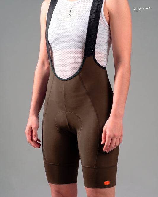 Pantaloneta bib EPIC PRO 2.0 Mujer Marron ciclismo 9+ horas
