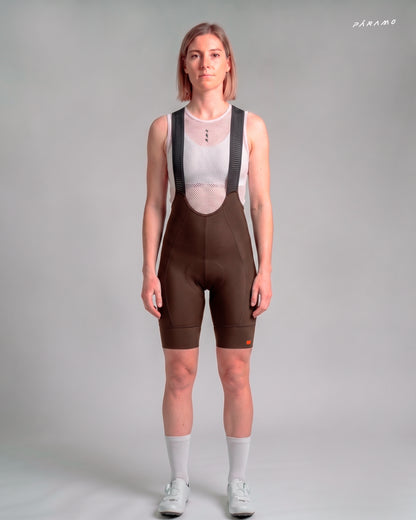 Pantaloneta bib EPIC PRO 2.0 Mujer Marron ciclismo 9+ horas