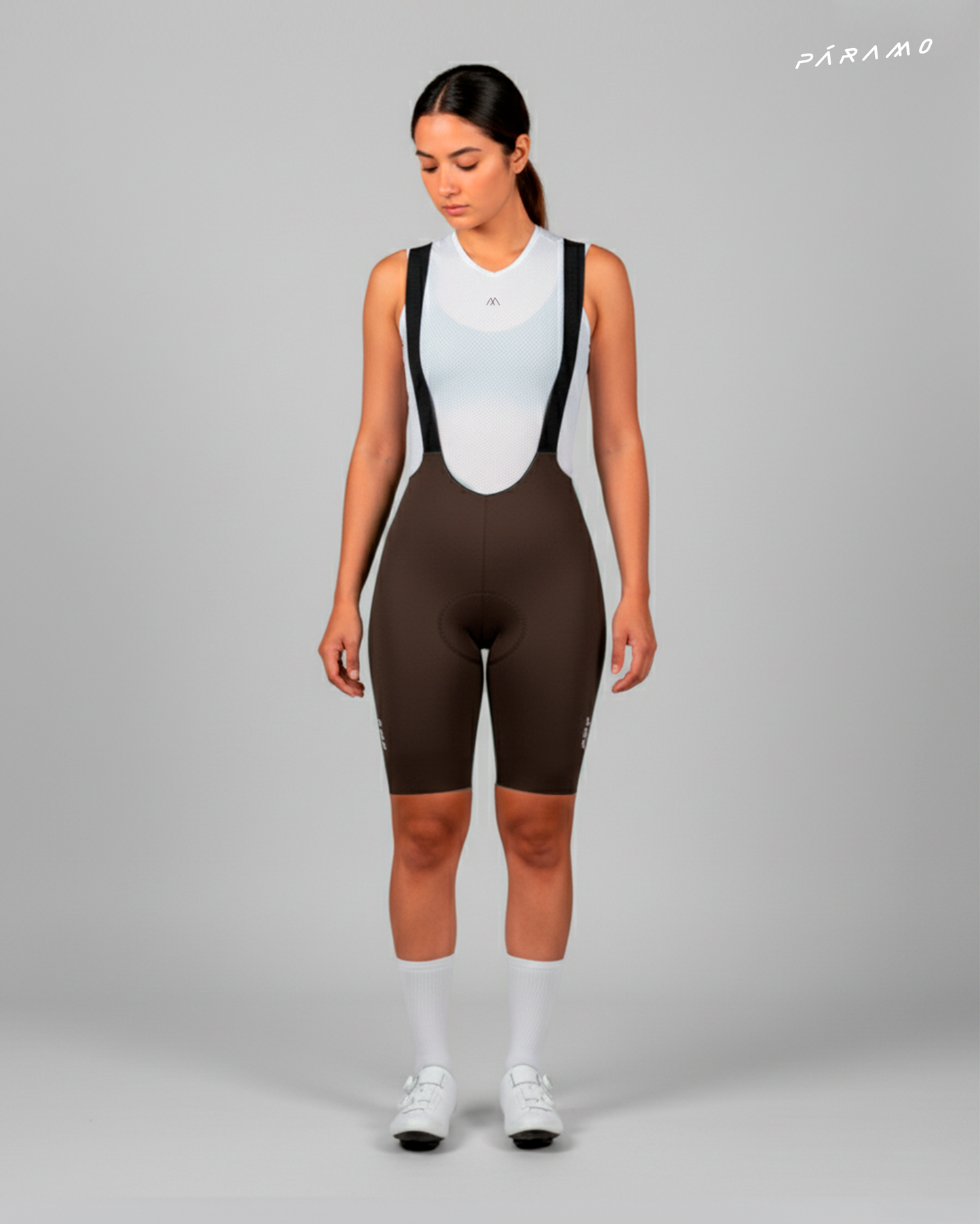 Pantaloneta Mujer QR bib short marron ciclismo 2.0