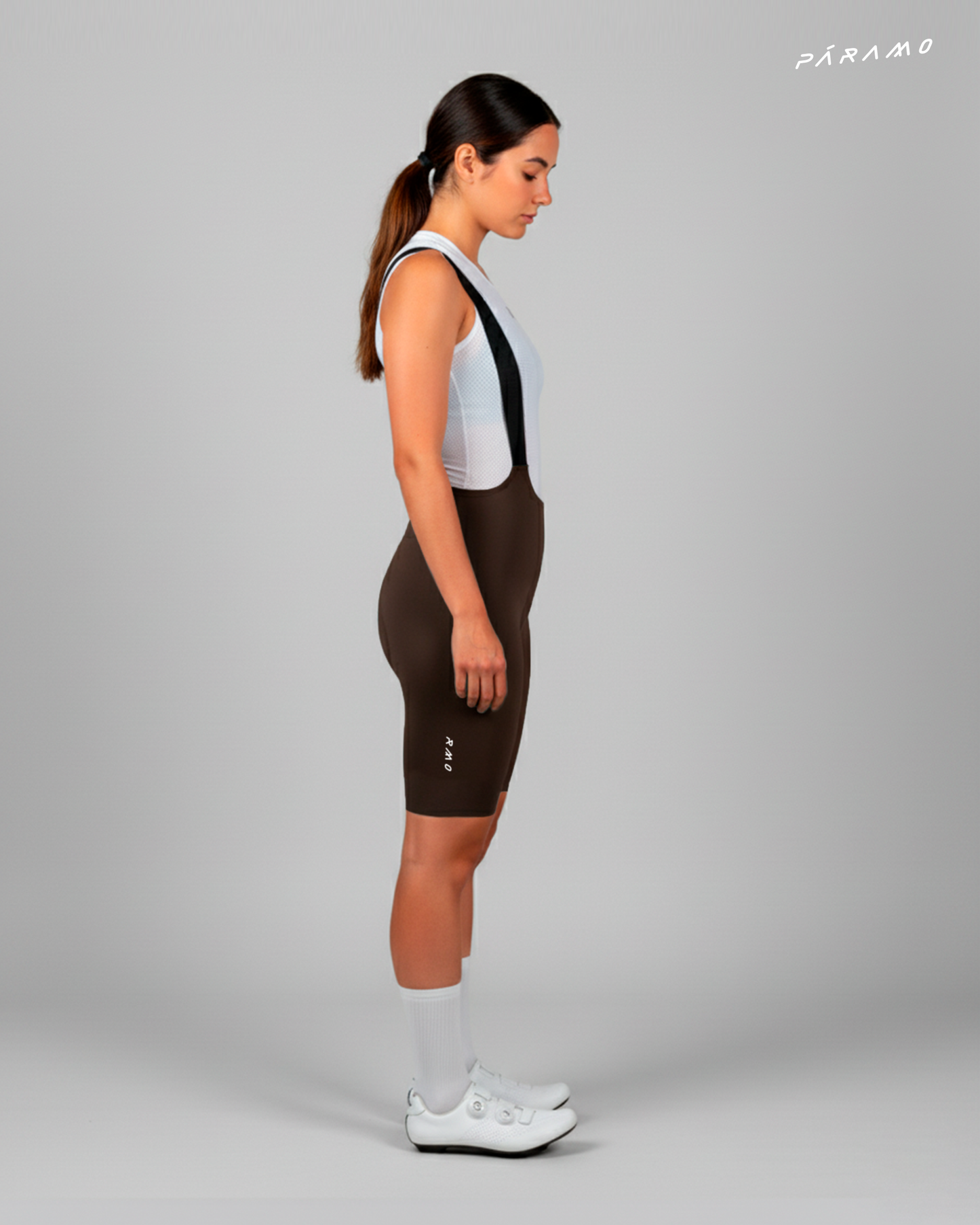 Pantaloneta Mujer QR bib short marron ciclismo 2.0
