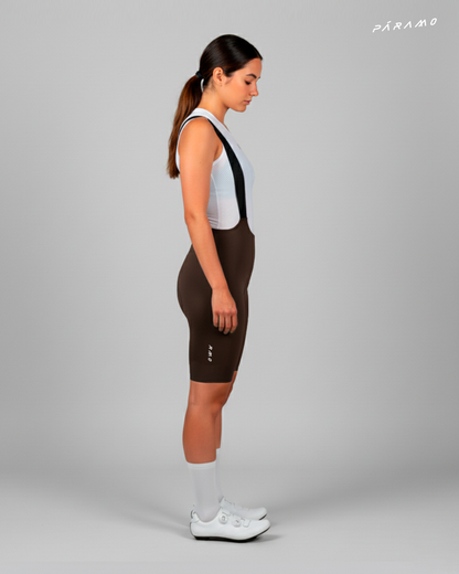Pantaloneta Mujer QR bib short marron ciclismo 2.0