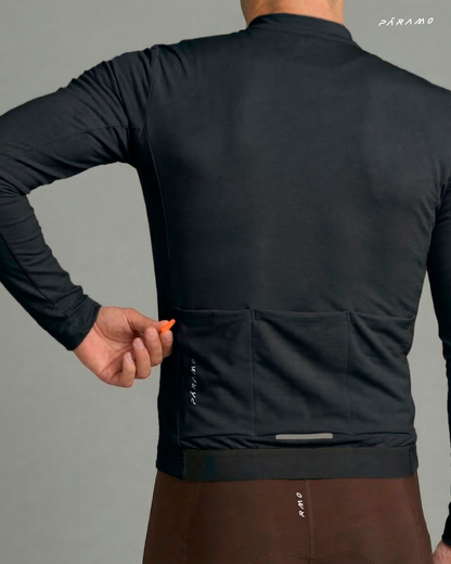 JERSEY VETTA NEGRO UNISEX TÉRMICO CICLISMO