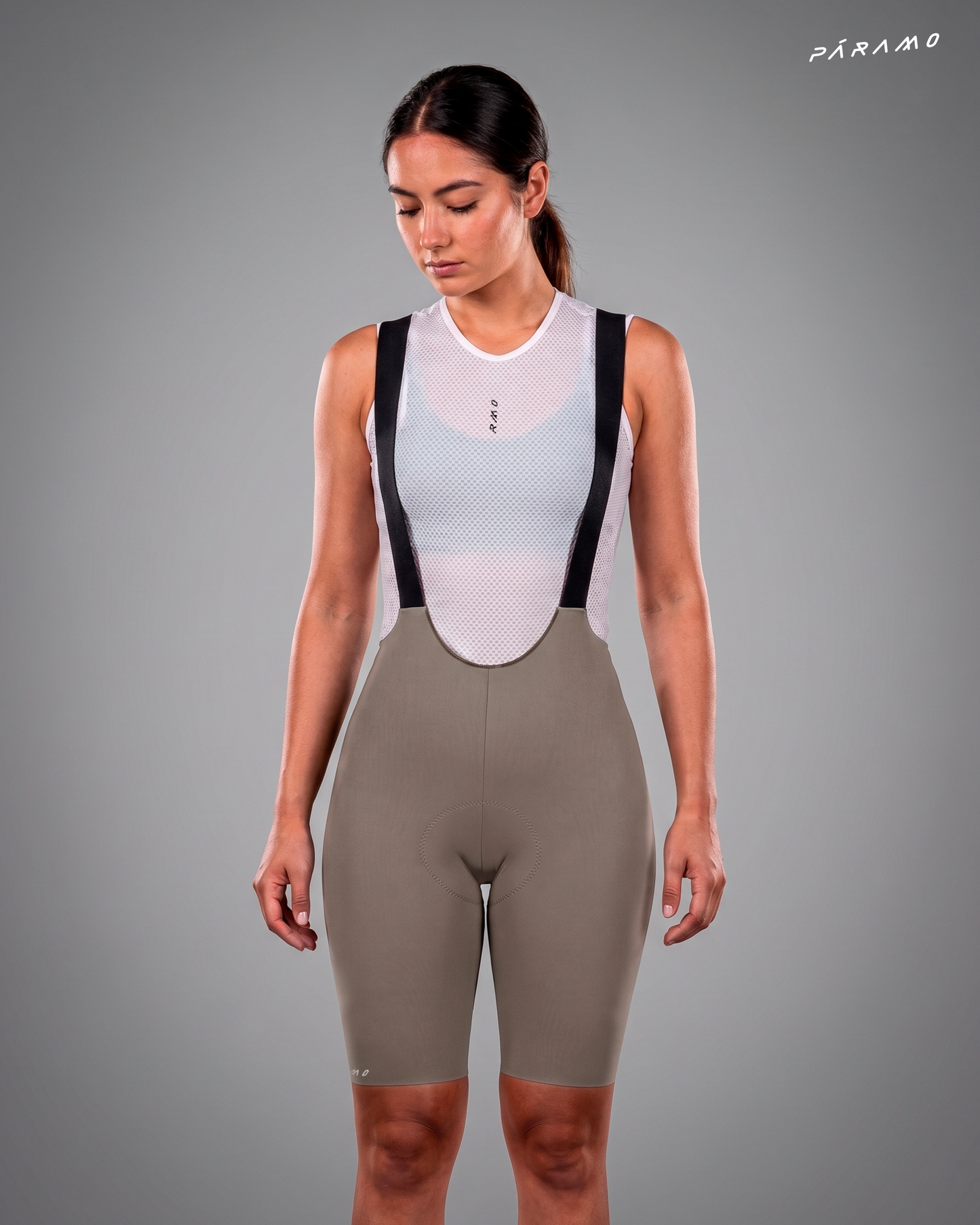 Pantaloneta Mujer QR bib short TAUPE ciclismo 2.0