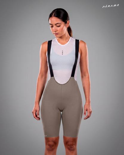 Pantaloneta Mujer QR bib short TAUPE ciclismo 2.0