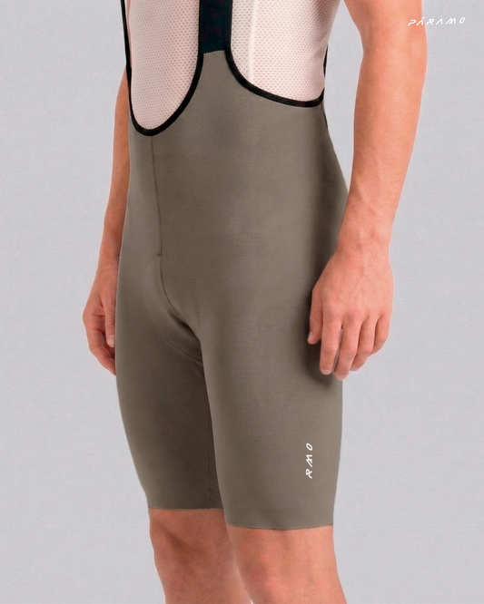 Pantaloneta bib short ZERO 2.0 TAUPE ciclismo hombre 8 horas sin costuras