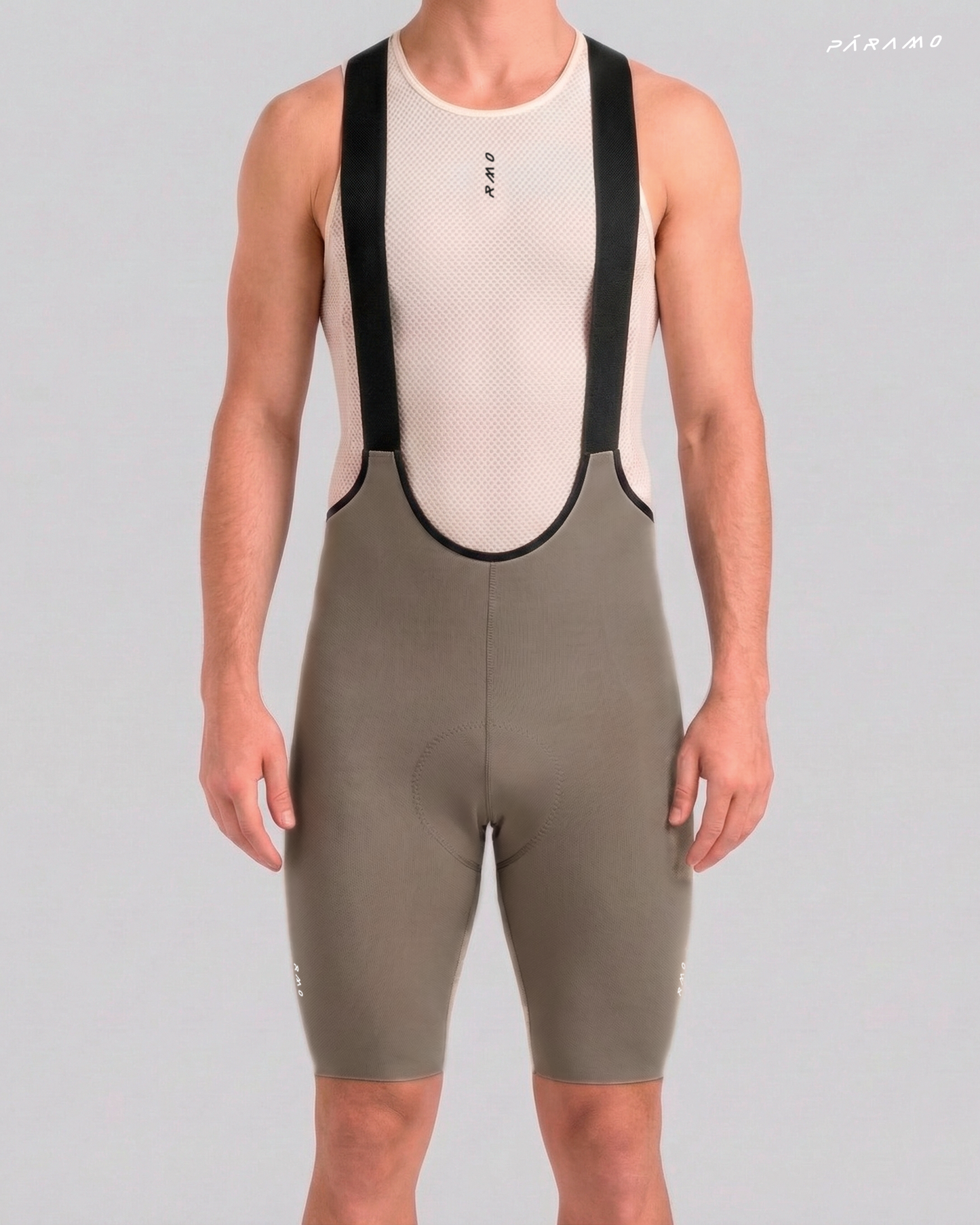 Pantaloneta bib short ZERO 2.0 TAUPE ciclismo hombre 8 horas sin costuras
