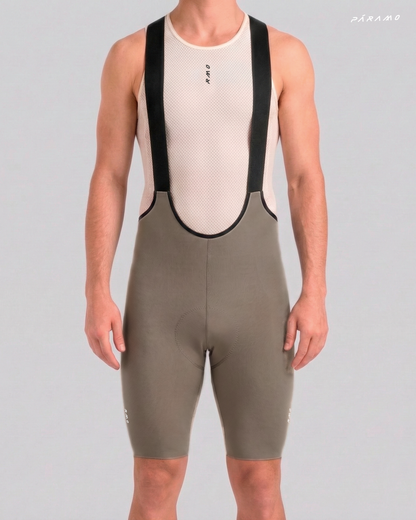 Pantaloneta bib short ZERO 2.0 TAUPE ciclismo hombre 8 horas sin costuras