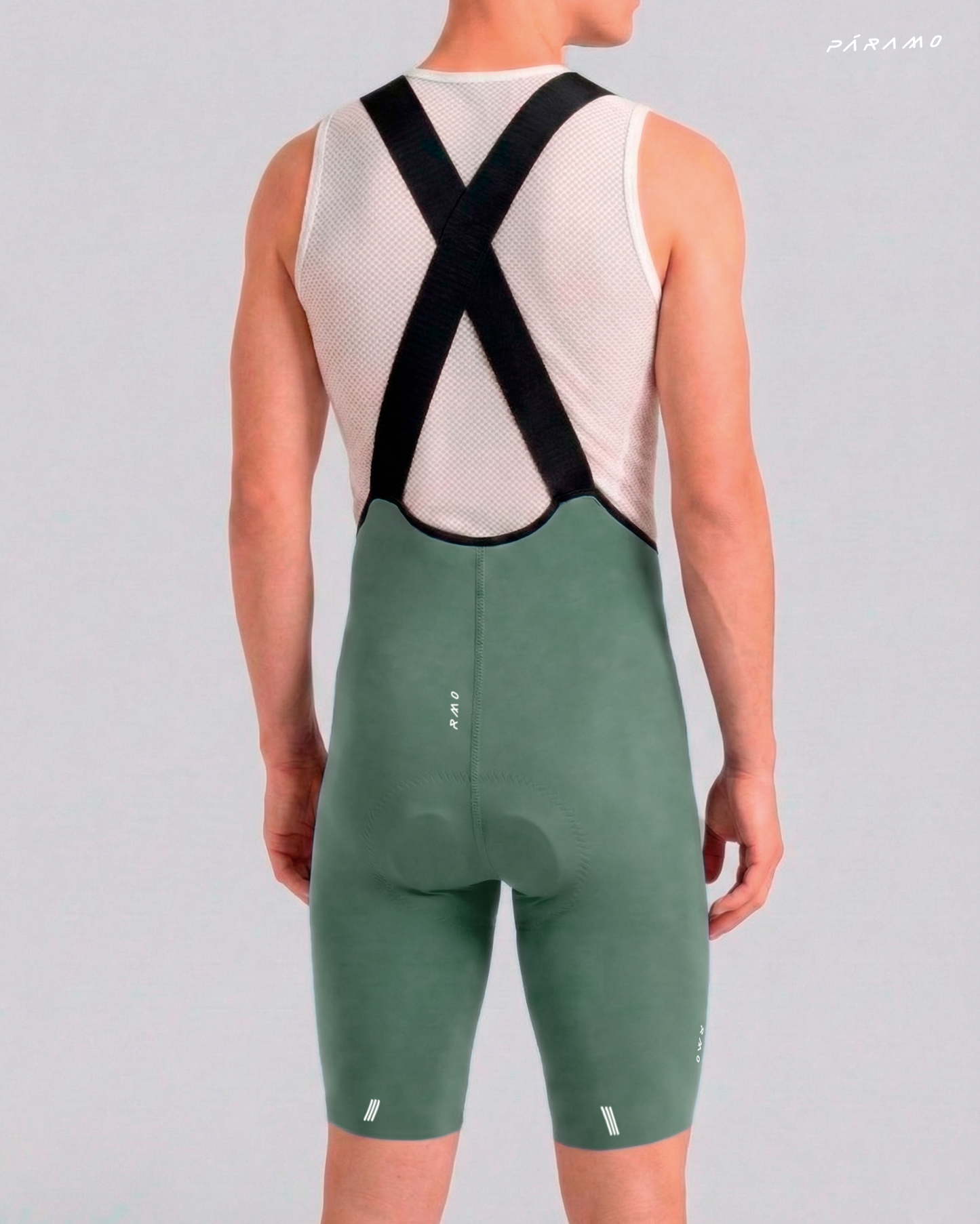 Pantaloneta bib short ZERO 2.0 VERDE ARAUCO ciclismo hombre 8 horas sin costuras