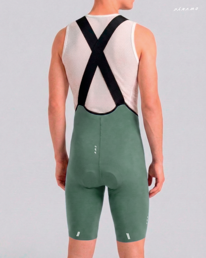 Pantaloneta bib short ZERO 2.0 VERDE ARAUCO ciclismo hombre 8 horas sin costuras