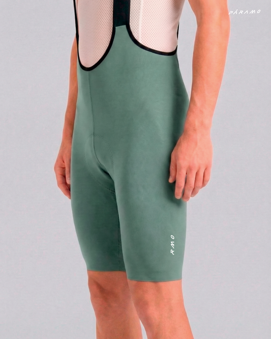 Pantaloneta bib short ZERO 2.0 VERDE ARAUCO ciclismo hombre 8 horas sin costuras